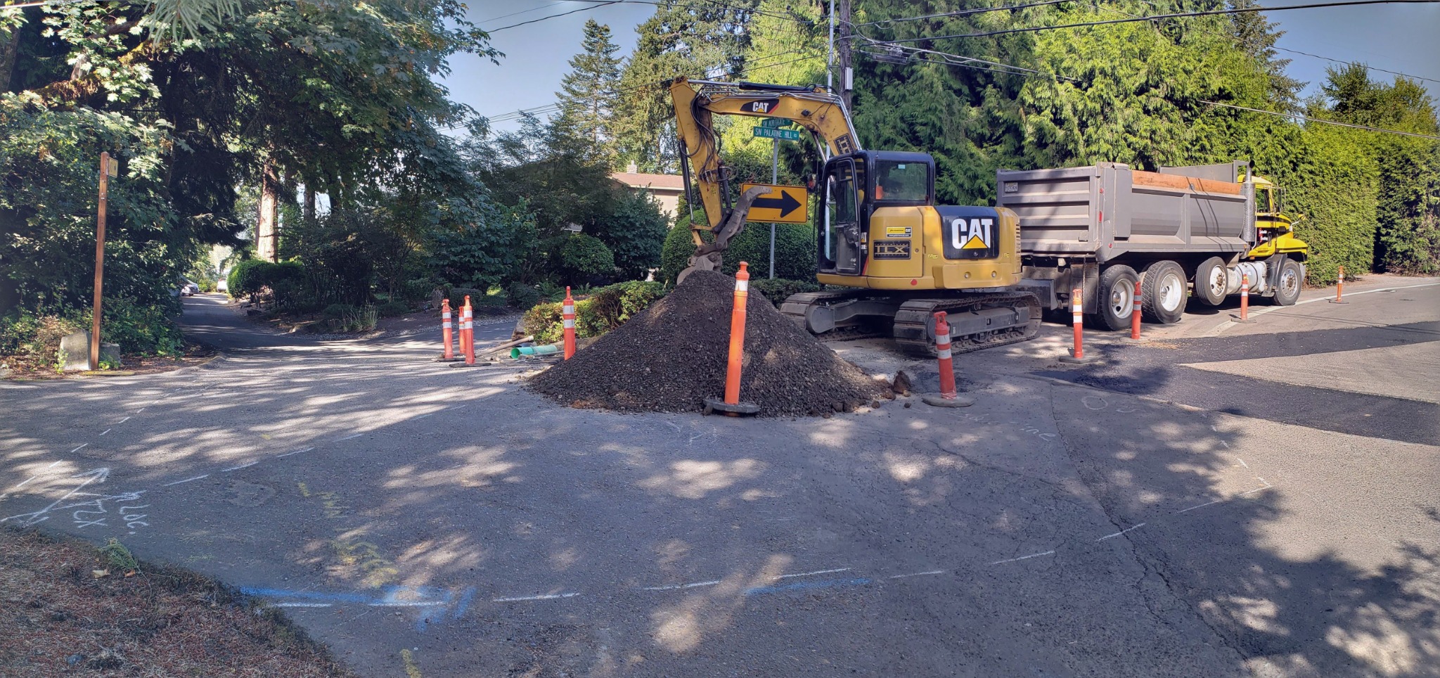 Water infrastructure construction in an Oregon neighborhood